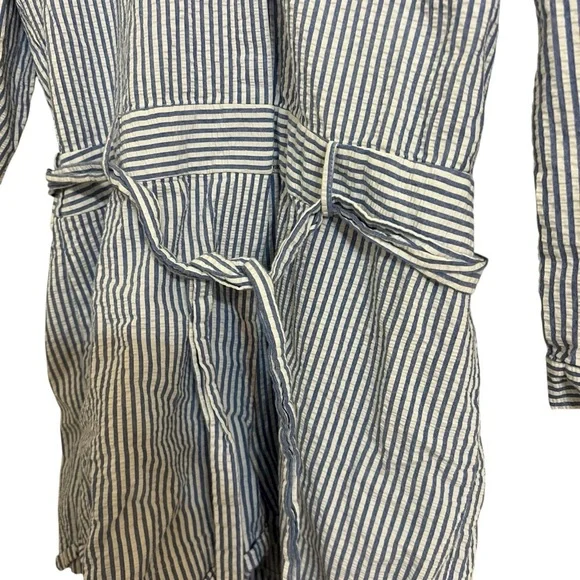 Zara romper Toucan Embroidered Seersucker striped small tropical beach summer - Picture 9 of 13